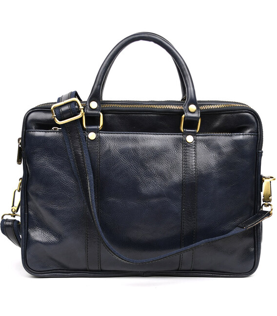 Стильна сумка шкіряна синя Firenze 0502Blu фото, картинка, изображение