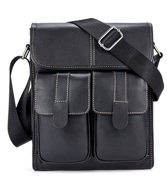 Сумка чоловіча вертикальна шкіряна Vintage 20019 Чорна картинка, зображення, фото