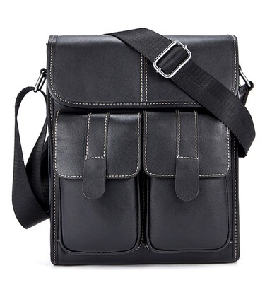 Сумка чоловіча вертикальна шкіряна Vintage 20019 Чорна картинка, зображення, фото
