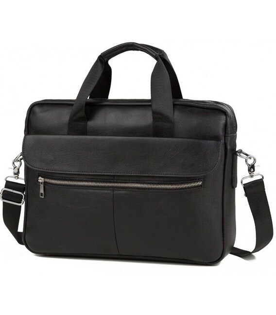 Сумка мужская Vintage 14627 кожаная Черная фото, картинка, изображение