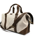 Дорожня спортивна сумка TARWA RCj-0320-4lx з канвас бежь та шкіри крейзі хорс фото, картинка, изображение