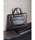 Шкіряний чохол (сумка) з ручками та карманом для MacBook 16 Pro Темно-коричневий картинка, зображення, фото