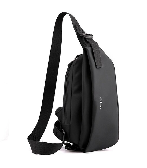 Сумка-слинг текстильная черного цвета Confident AT05-T-413A фото, картинка, изображение