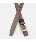 Жіночий шкіряний двосторонній ремінь Borsa Leather CV1ZK-119t-taupe/black картинка, зображення, фото