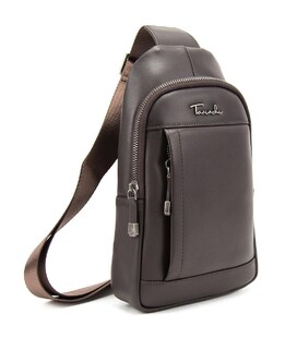 Чоловічий шкіряний коричневий слінг на плече Tavinchi TV-827C картинка, зображення, фото