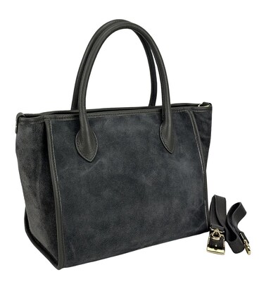 Шоппер замшевый темно-серый Firenze Italy F-IT-7685DG фото, картинка, изображение