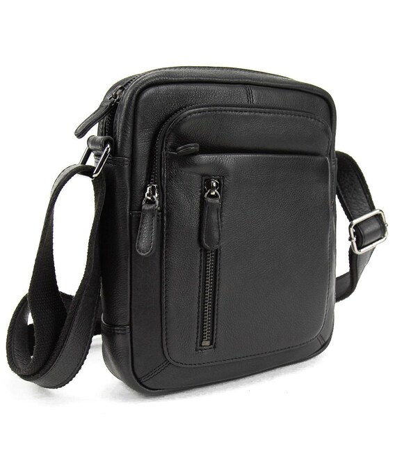 Кожаная сумка через плечо в черном цвете Tavinchi R-10955A фото, картинка, изображение