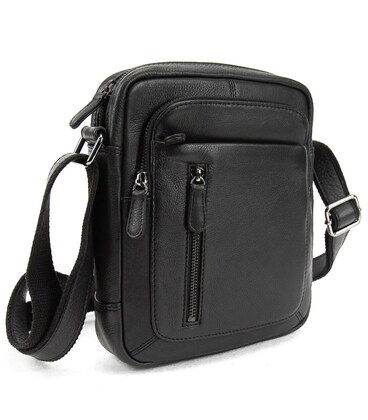 Кожаная сумка через плечо в черном цвете Tavinchi R-10955A фото, картинка, изображение