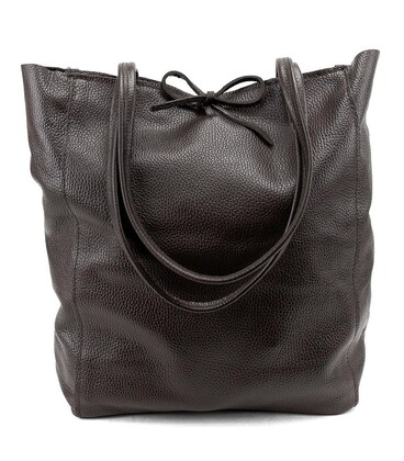 Жіноча шкіряна сумка шоппер шоколадного кольору Firenze Italy F-IT-7622DBM картинка, зображення, фото