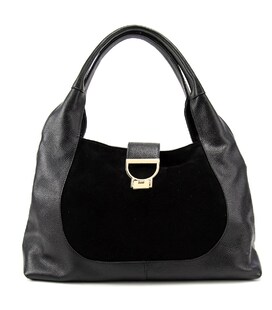 Жіноча містка шкіряна сумка на плече із замшевою вставкою Tavinchi CH-555A-Y картинка, зображення, фото