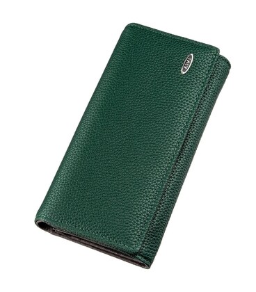 Кошелек женский из зернистой экокожи KIVI 19057 Зеленый фото, картинка, изображение