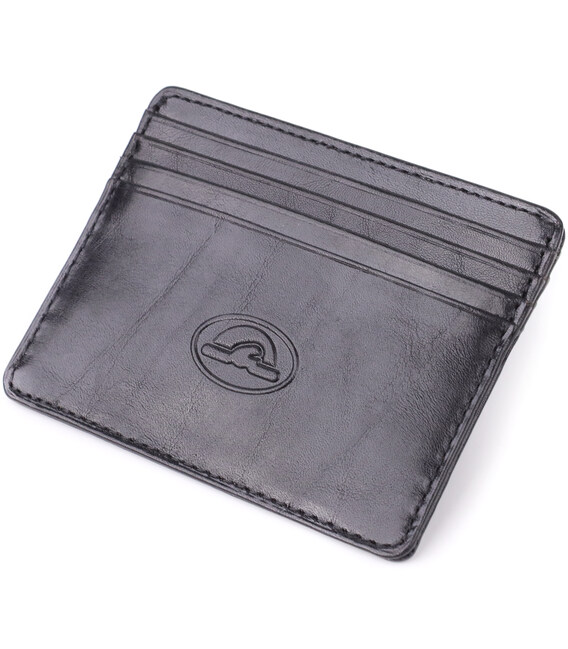 Стильный картхолдер из глянцевой натуральной кожи Tony Perotti 20894_1 (2236 nero) Черный фото, картинка, изображение