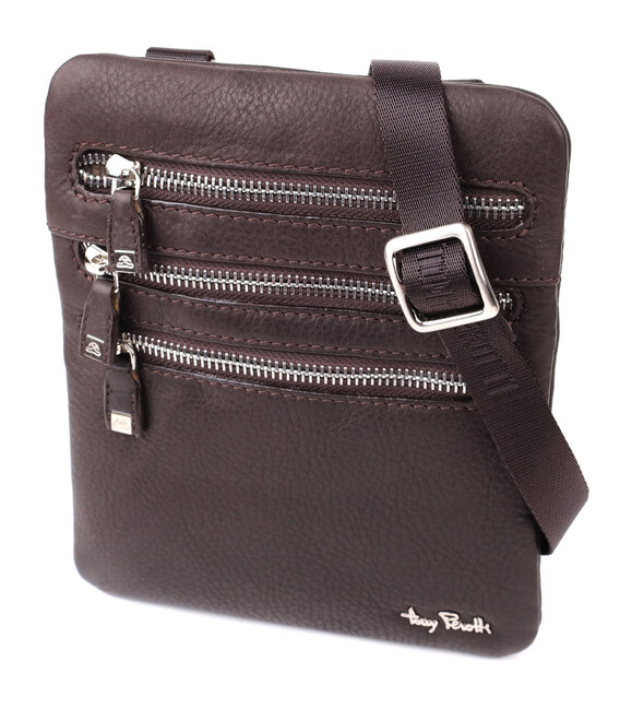 Стильна невелика сумка з матової зернистої натуральної шкіри Tony Perotti 20876_1 ( 9019 moro) Коричневий картинка, зображення, 