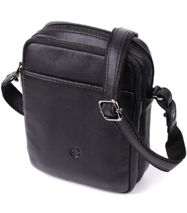 Вертикальна чоловіча сумка через плече з натуральної шкіри Tony Perotti 20883_1 (6049 nero) Чорний картинка, зображення, фото
