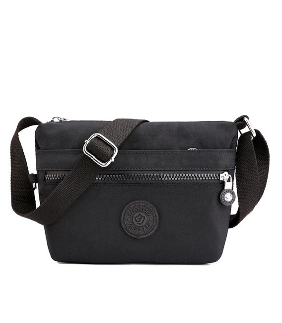 Маленька чорна текстильна сумка через плече Confident WT-5058A картинка, зображення, фото