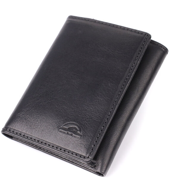 Небольшой бумажник для мужчин из глянцевой натуральной кожи Tony Perotti 20901_1 (3810 nero) Черный фото, картинка, изображение