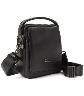 Шкіряна сумка через плече в чорному кольорі Tavinchi TV-SM8-009A картинка, зображення, фото