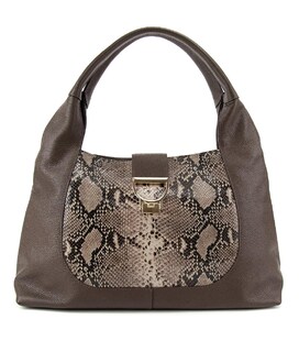 Жіноча містка шкіряна сумка на плече із вставкою рептилія Tavinchi CH-555DB-R картинка, зображення, фото