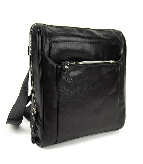 Чорний чоловічий шкіряний месенджер у гладкій шкірі Tavinchi S-TV-4143A картинка, зображення, фото