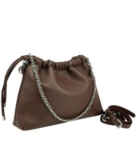 Кроссбоди кожаное на затяжке UnaBorsetta NW11-6851DB фото, картинка, изображение