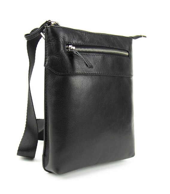 Тонкий кожаный вертикальный мессенджер Tavinchi S-TV-4142A фото, картинка, изображение