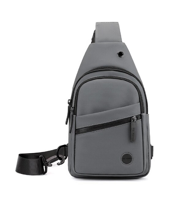 Текстильная сумка-слинг серого цвета Confident AT08-1278G фото, картинка, изображение