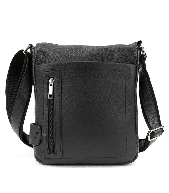 Мужской кожаный мессенджер черный Tavinchi AJ-TV-110A фото, картинка, изображение