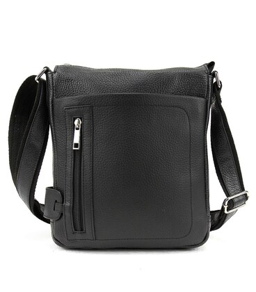 Мужской кожаный мессенджер черный Tavinchi AJ-TV-110A фото, картинка, изображение