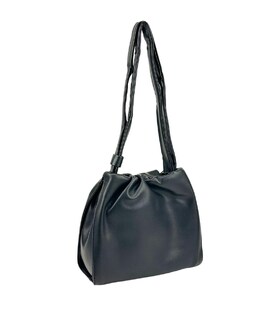 Мягкая кожанная женская сумка черная UnaBorsetta NW11-6737A фото, картинка, изображение