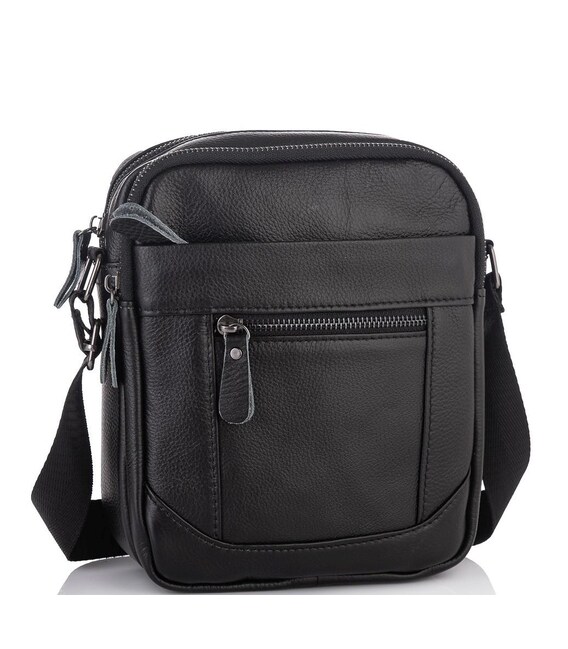 Мужская кожаная сумка через плечо маленькая Tiding Bag A25-223A фото, картинка, изображение