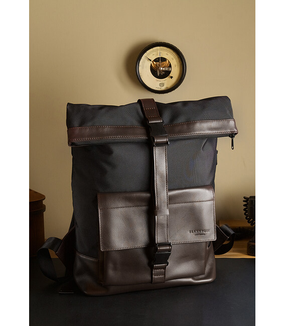 Рюкзак Urban чорний з коричневими вставками картинка, зображення, фото