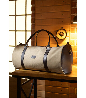 Сумка Harper MAXI з канвасу з темно-коричневими шкіряними вставками картинка, зображення, фото