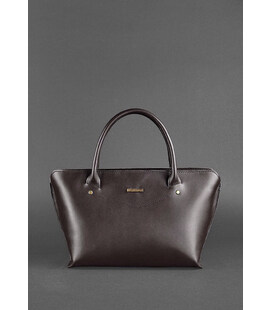 Женская кожаная сумка Midi Темно-коричневая фото, картинка, изображение