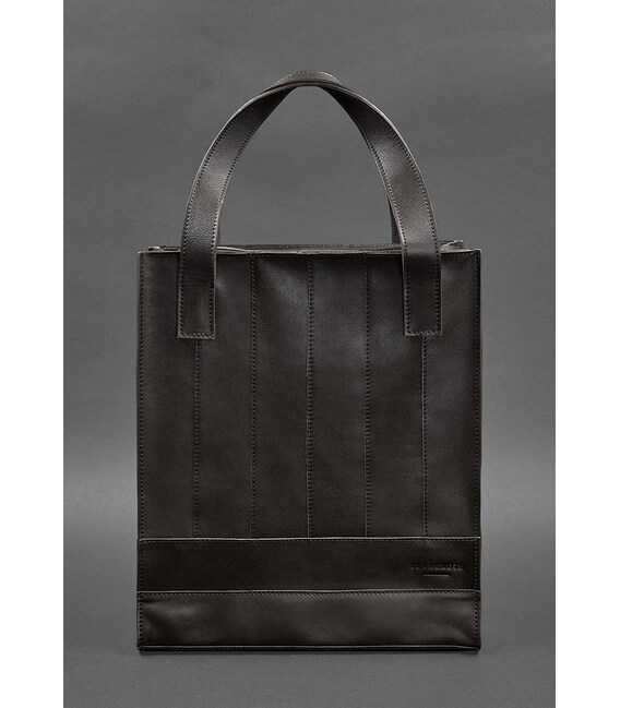 Шкіряна жіноча сумка шоппер Бетсі темно-кориичнева краст картинка, зображення, фото