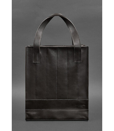 Шкіряна жіноча сумка шоппер Бетсі темно-кориичнева краст картинка, зображення, фото