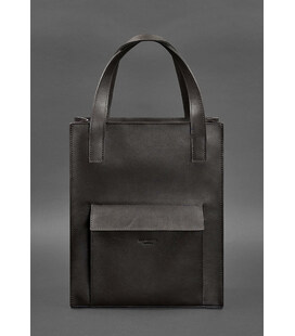 Шкіряна жіноча сумка шоппер Бетсі з кишенею темно-коричнева Краст картинка, зображення, фото