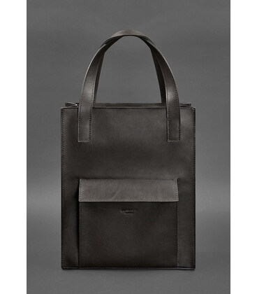 Шкіряна жіноча сумка шоппер Бетсі з кишенею темно-коричнева Краст картинка, зображення, фото