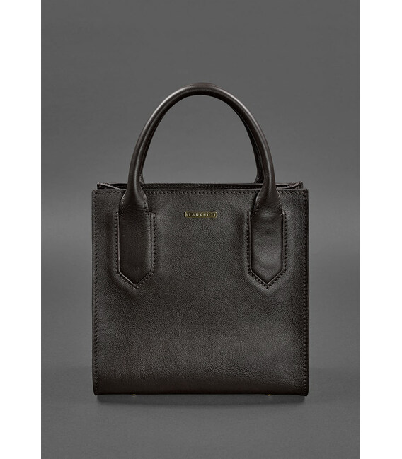 Шкіряна жіноча сумка-кроссбоді темно-кориичнева картинка, зображення, фото