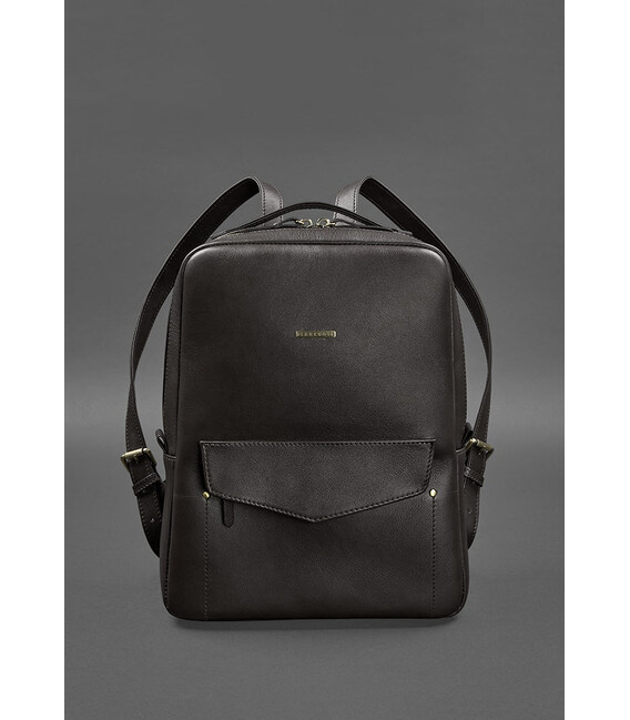 Шкіряний жіночий міський рюкзак на блискавці Cooper темно-коричневий картинка, зображення, фото