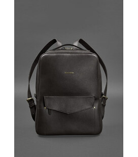 Шкіряний жіночий міський рюкзак на блискавці Cooper темно-коричневий картинка, зображення, фото