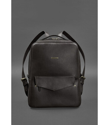 Шкіряний жіночий міський рюкзак на блискавці Cooper темно-коричневий картинка, зображення, фото