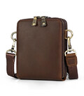 Чоловіча шкіряна сумка через плече месенджер JD1072R коричнева картинка, зображення, фото