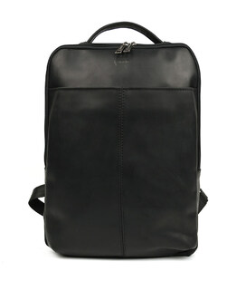 Шкіряний чоловічий рюкзак чорний RA-7281-3md з передньою кишенею на блискавці картинка, зображення, фото