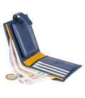Кошелек мужской Visconti PM100 Vincent c RFID (Blue Mustard) фото, картинка, изображение
