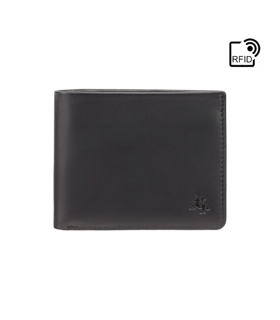 Кошелек мужской Visconti VSL33 TAP-N-GO c RFID (Black-Steel Blue) фото, картинка, изображение