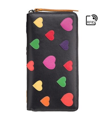 Гаманець жіночий Visconti LV5 Passion c RFID (Black-Multi Love) картинка, зображення, фото