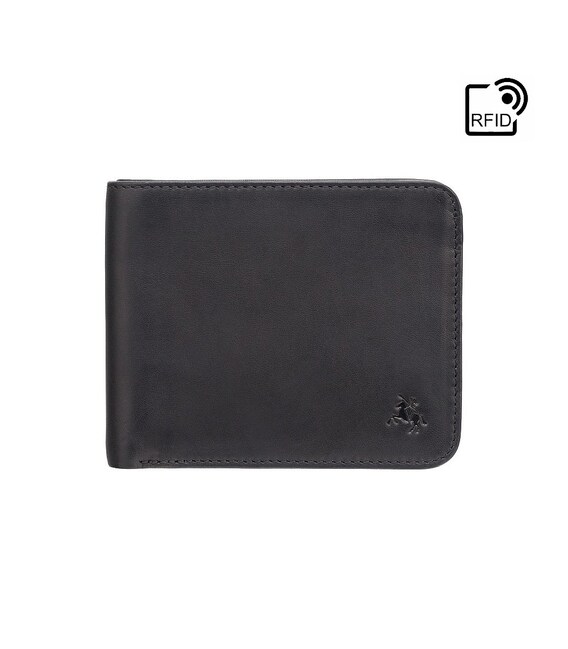 Кошелек мужской Visconti VSL35 Trim c RFID (Black-Orange) фото, картинка, изображение