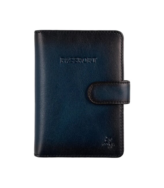 Шкіряна обкладинка для паспорта Visconti AT74 Blake (Burnished Blue) картинка, зображення, фото