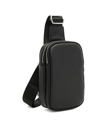 Женский кожаный рюкзак через плечо Borsa Leather K17107bl-black фото, картинка, изображение