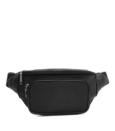 Чоловіча поясна шкіряна сумка Borsa Leather K1381bl-black картинка, зображення, фото